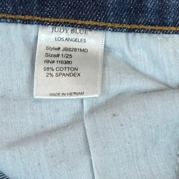 Judy Blue | Boyfriend Fit Distressed Jeans Blue Mid Rise | Women's 1/25 - Picture 8 of 9